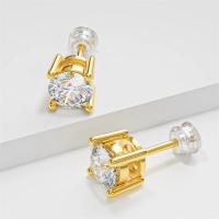 Pendientes de diamantes de moissanita de oro auténtico 18K originales regalo delicado para mujer joyería fina hechos en China - details 4