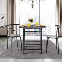 Juego de Sillas de Cocina Pequeña para 2 Personas Conjunto de Muebles de 3 Piezas con Estante - details 6