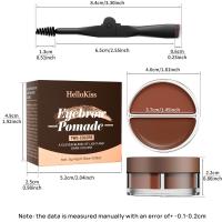 Crema teñida para cejas resistente al agua, duradera, con cepillo plegable, crema para cejas de dos colores, Kit de sombreado de maquillaje teñido negro para niña - details 0
