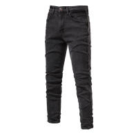 Pantalones de mezclilla lavados personalizados para hombre, Pantalones rectos ligeramente elásticos, informales, a la moda, primavera y otoño, nuevos - details 3