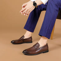 Mocasines de hombre, zapatos de cuero de un pedal de cuero genuino, primera capa de cuero de vaca de hombre - details 26