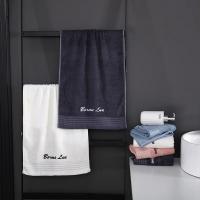 Paquete de toallas de bambú para baño, juego de toallas de baño con letras bordadas, mano, cara y pelo, Color blanco - details 0