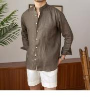 Camisa de Lino para Hombre Verano 2025 Cuello Henley Elegante Manga Larga Transpirable - details 8