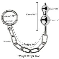 Juguetes sexuales para adultos de acero inoxidable, cadena, anillo con tapón Anal, estimulador de tracción de expansión para patio trasero, masaje de próstata, placer - details 5