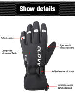 WEST BIKING-Guantes Térmicos de invierno para ciclismo, manoplas cálidas para esquí, Snowboard y pesca, para hombre y mujer - details 2