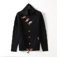 Suéter de punto tipo cárdigan de un solo pecho con cuello alto para hombre, para otoño e invierno - details 21