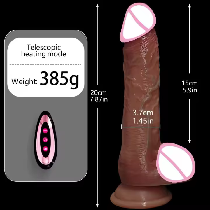 Vibrador realista con pene calefactor para consoladores para mujeres, juguetes, vibradores con Control remoto, consolador telescópico, sexo Anal - 1