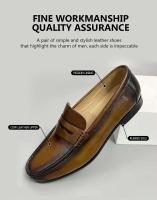 Zapatos de hombre con suela de goma suave negra, estilo de moda, transpirable, de cuero, informal, de verano, superventas - details 7