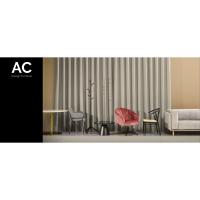 Banner showing white AC Design Furniture logo on black background and then some furniture