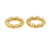Anillo de Cierre Redondo de Brasso Dorado Mate Joyería de Alta Calidad - details 1