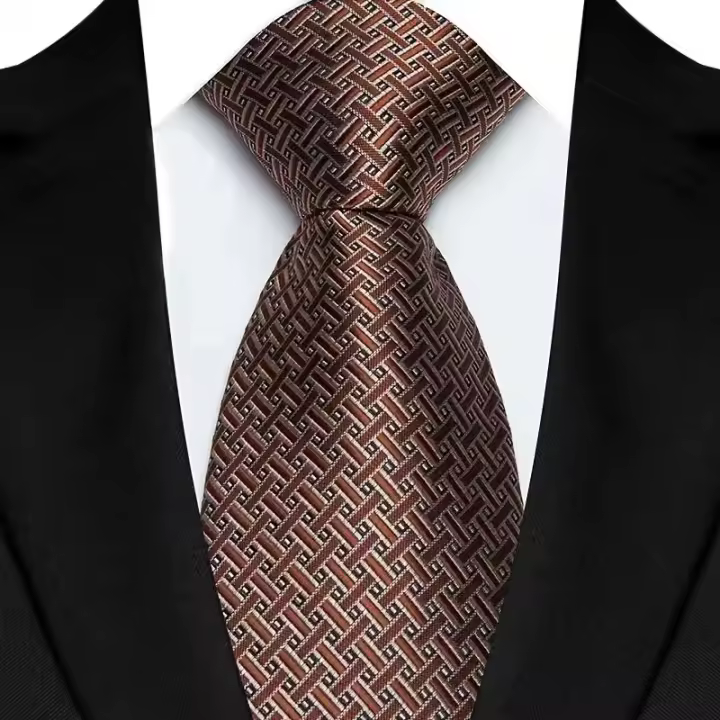 Corbata De Polka Dot Para Hombre De Lujos 8CM Estilo Clásico Formal Hecha Con Técnica De Tejido Jacquard Para Bodas Y Fiestas - 1