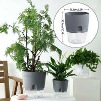 Plantas hidropónicas de doble capa de plástico autoirrigadas, bonsái ETA, éter jugoso ETA, decoración del hogar y la oficina - details 0
