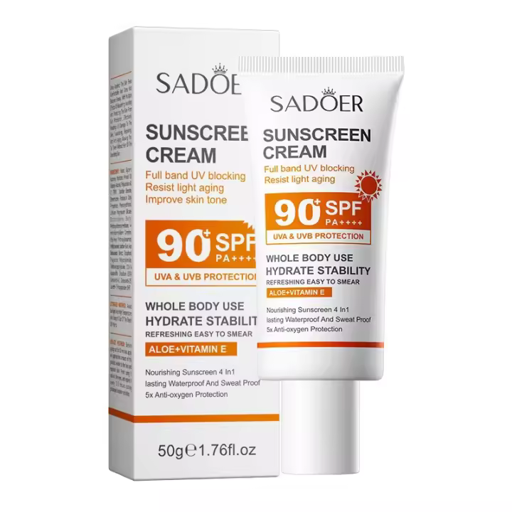 Crema Protectora Solar de Piel Blanqueadora SPF 90++++ Herramienta de Cuidado de la Piel Facial para Protección UV - 1