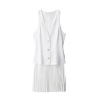 Vestido Acampado con Cuello en V Manga sin Abrigo, Falda Corta, Moda de Verano, Ropa de Mujer Casual - details 1