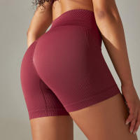 Hamidou-pantalones cortos deportivos de Yoga para mujer, mallas sin costuras para correr, ciclismo, cintura alta, entrenamiento, gimnasio, Verano - details 2