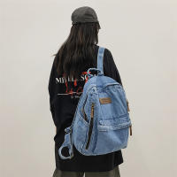 Mochila De tela vaquera para estudiante, morral De gran capacidad con múltiples bolsillos, a la moda, para la escuela, 2023 - details 5