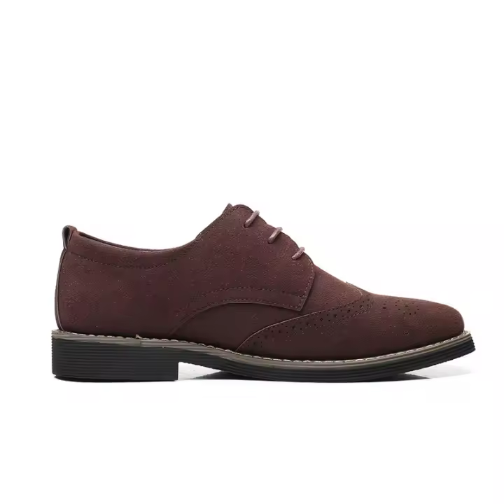 Zapatos de negocios de vestir para hombre, calzado Formal Oxford con cordones, cuero Floral, Punta puntiaguda - 1