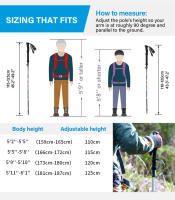 Bastones de Trekking plegables de 4 secciones, palo de escalada portátil para exteriores, accesorio de senderismo, bastón de Camping - details 16
