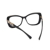Gafas de lectura con marco cuadrado de ojo de gato negro, patillas decorativas de Metal de gran tamaño, cómodas, + 0,75 a + 4 - details 3