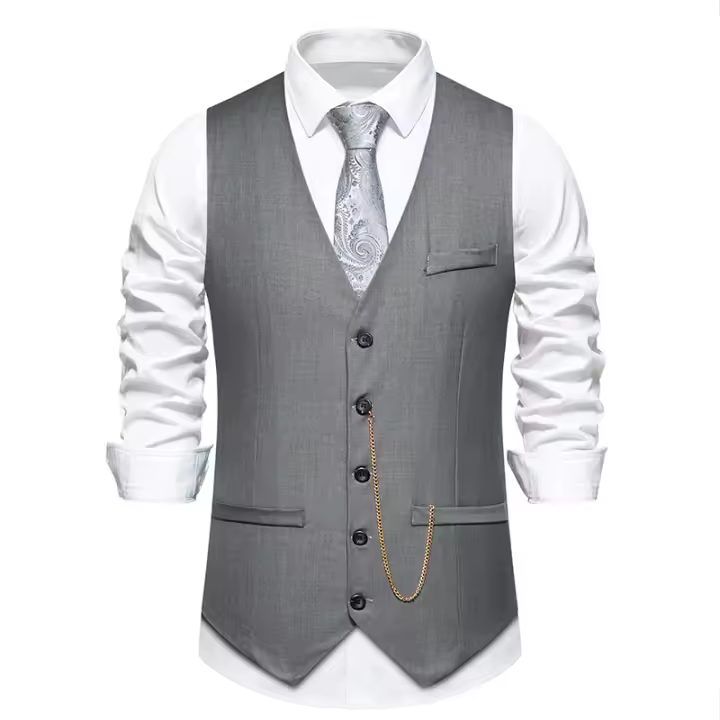 Chaleco de Traje Adelgazante para Hombres Material de Poliéster Accesorios de Moda para Bodas y Fiestas - 1