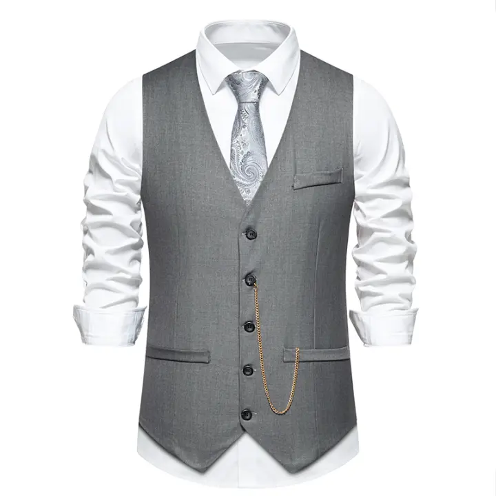 Chaleco de Traje Adelgazante para Hombres Material de Poliéster Accesorios de Moda para Bodas y Fiestas - 1