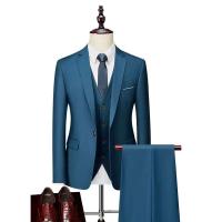 2024 Traje atractivo para hombres de primavera y otoño Conjunto de negocios de boda informal de tres piezas para novio - details 8