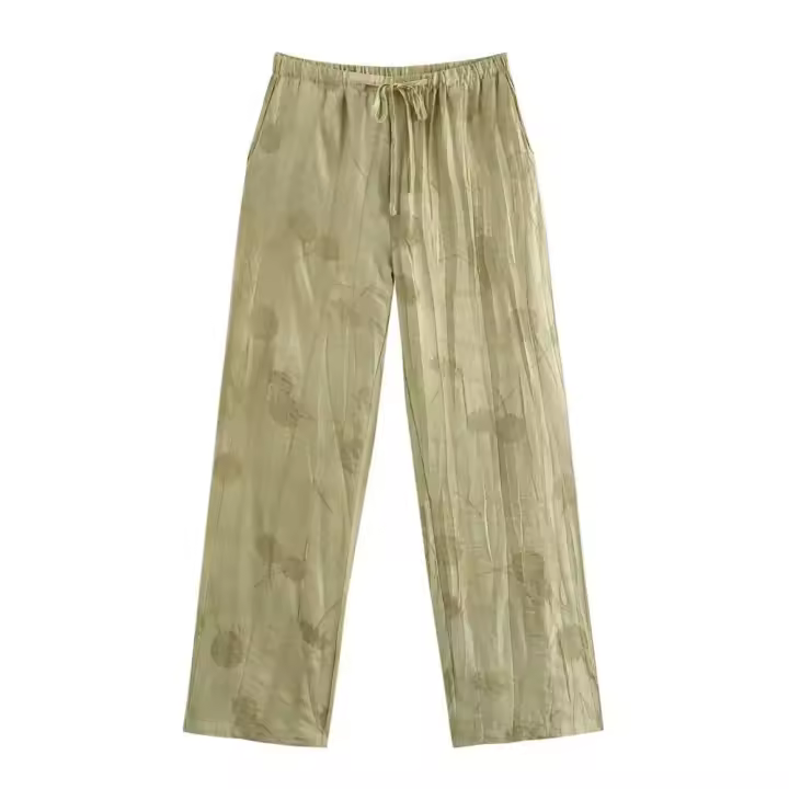 Conjunto de Moda Retro de Verano 2024 para Mujer Camisa Suelta con Estilo Largo, Pantalones de Cintura Elástica - 1