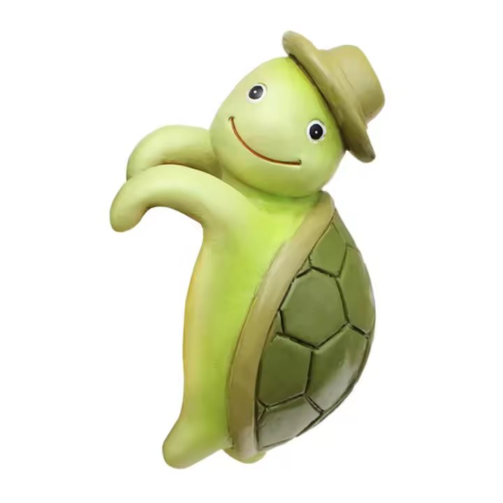 Estatua de tortuga de resina creativa para regalo, maceta colgante de tortuga de dibujos animados, estatuas de animales divertidas para jardín, adorno para exteriores - 1