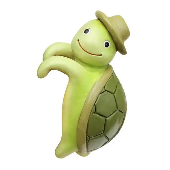 Estatua de tortuga de resina creativa para regalo, maceta colgante de tortuga de dibujos animados, estatuas de animales divertidas para jardín, adorno para exteriores - 1