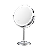 Espejo de tocador de 8 pulgadas con luz LED, 1X/10X reversible, con luz de 3 colores, recargable por USB, rotación de 360 ° - details 0