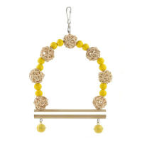 Juguete de pájaro de Color caramelo, columpio para loros, hamaca, anillo, peonía, suministros para mascotas - details 2