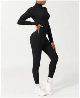 Traje de Yoga de Manga Larga con Cremallera Fitness One-piece de Alta Resistencia, Secado Rápido, Transpirable Camiseta Deportiva para Mujeres Primavera/Verano - details 9