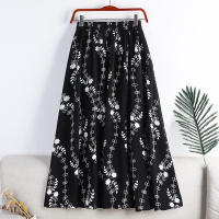 Lucyever-faldas largas con estampado Vintage para mujer, faldas plisadas de línea a que combinan con todo, elásticas, de media pantorrilla, de verano - details 9