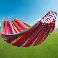Hamaca de tela para 1-2 personas con correas para árboles, hamaca colgante a rayas de 264 libras de capacidad, 102x32 pulgadas para exteriores e interiores con bolsa de transporte - details 3