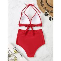 Bikinis triangulares 2025, traje de baño Push Up para mujer, traje de baño sólido Sexy de cintura alta, traje de baño para mujer, ropa de playa de verano - details 6