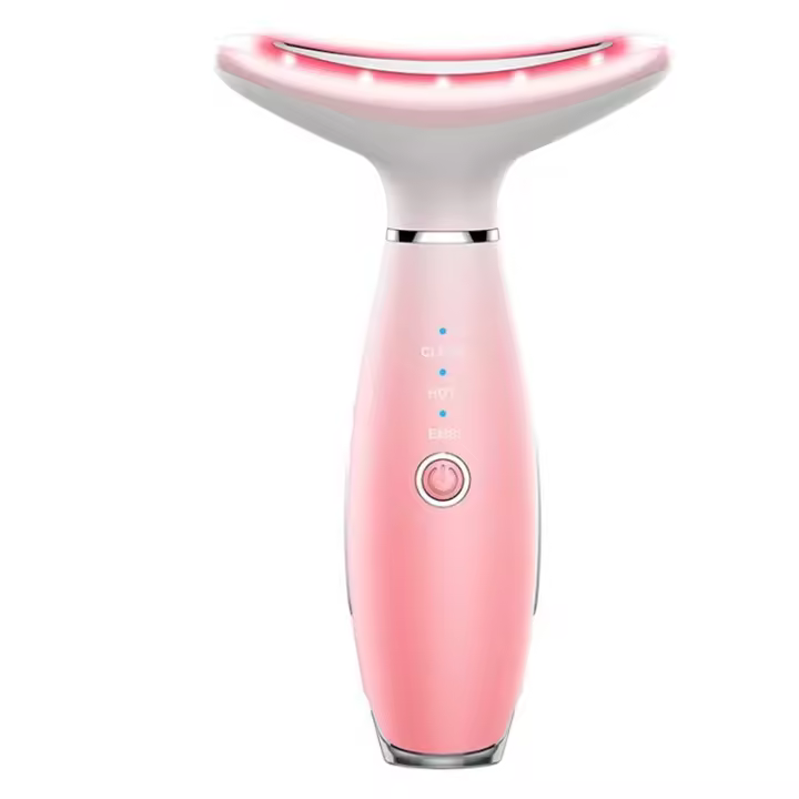 Tratamiento de Cuello Herramienta de Belleza para Alivio de Arrugas Vibración Caliente Luz de Color - 1