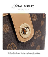 FOXER-Bolso de hombro cruzado de PVC para mujer, bolsa pequeña de cubo, bolso de teléfono estampado femenino con colgante - details 10