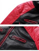 Chaqueta de Cuero de Motocicleta para Hombres Ajuste Delgado PU de Alta Calidad Moda Otoñal Casual - details 10