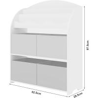 Estantería para Niños de 3 Niveles y 4 Cajas Diseño de Dinosaurio Verde/Amarillo - details 2