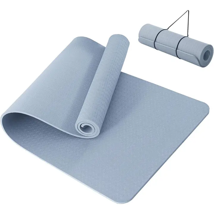Esterilla de yoga para ejercicio, fitness, extra Gruesa, antideslizante, para deportes, Pilates, Gimnasio, Resistencia con Correa de Transporte - 1
