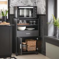 Mueble Auxiliar de Cocina Aparador Auxiliar Bajo de Cocina para Microondas con 2 Puertas y 1 Cajón L59 x P40 x H92 cm FSB09-W ES - details 11