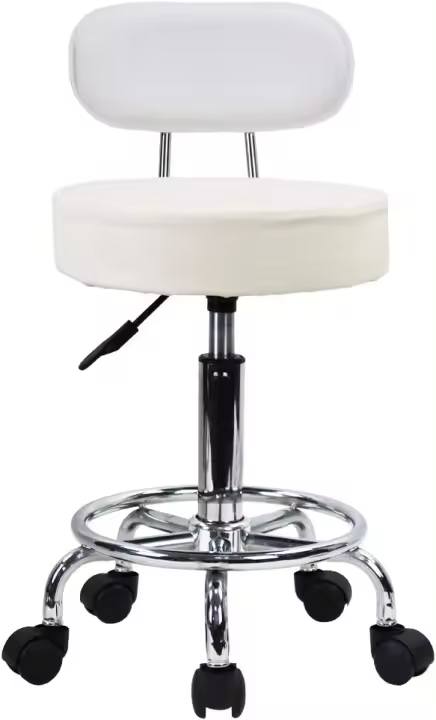 Taburete de Bar Silla Giratoria Banqueta Experimental de Aprendizaje Silla Alta Trasera Regulable en Altura con Ruedas Negro - 1