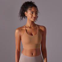 Hamidou Top deportivo para mujer, chaleco Yuga colgante con cuello, decoración triangular, Top deportivo con espalda bonita, Top corto a prueba de golpes para reunión - details 41