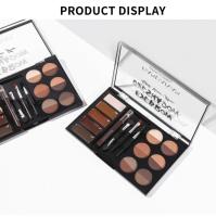 Juego de polvos para cejas, 12 colores de polvo para cejas, 4 plantillas para cejas, pincel y lápiz para cejas, voluminizador de gel - details 5