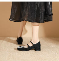 Zapatos de mujer con tacón bajo y hebilla plana - details 14