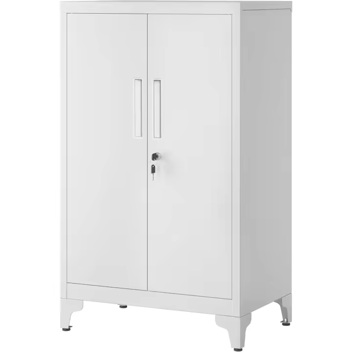 Oficina, Armario Multifuncional, 2 Puertas, con Cerradura, Almacenamiento de Acero, para Sala de Estar, - 1