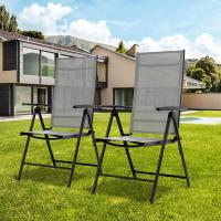 Silla de césped acolchada de aluminio ligero para adultos, Patio plegable ajustable de 2 piezas, respaldo alto para exteriores, soporta 120kg - details 5