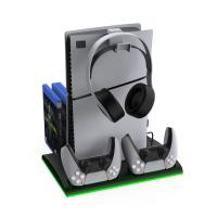 Soporte de carga con ventilador de refrigeración para consola PS5 y PS5 Slim, estación de carga de controlador Dual con 9 luces RGB (blancas) - details 1