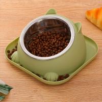 Cuenco de acero inoxidable para gatos con almohadilla antideslizante, alimentador antiderrames para gatos, cuencos dispensadores de comida para mascotas dobles antivuelco, perros y gatos - details 3