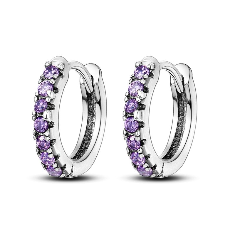 LAZA-pendientes de aro de plata 925 con pavé brillante, aretes en forma de U de CZ, joyería fina de lujo para compromiso y boda